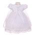 Rainkids Baby Girls White Sequins Embroidered Lace Cape Baptism Dress 0-24M - SophiasStyle.com